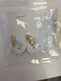 White with gold Earrings