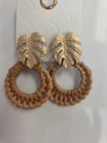 Palm Leaf wicker Earrings
