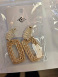 Blonde wicker earrings