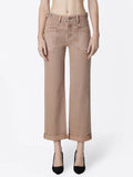 High Rise Tab Cuffed Jeans